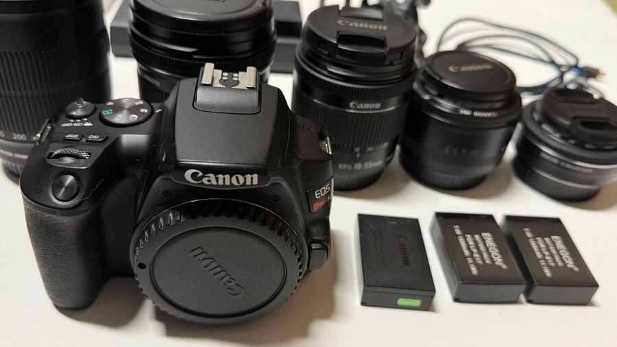 Canon Eos Rebel Sl3 Dslr With Five Lenses And Accessories