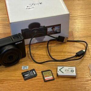 Sony Zv-1F Digital Vlog Camera Wide Angle Swivel-Screen W Memory Card