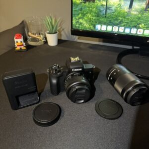 Canon Eos M50 Mirrorless Camera - Black (15-45Mm & 55-200Mm Lens) Mint Cond.