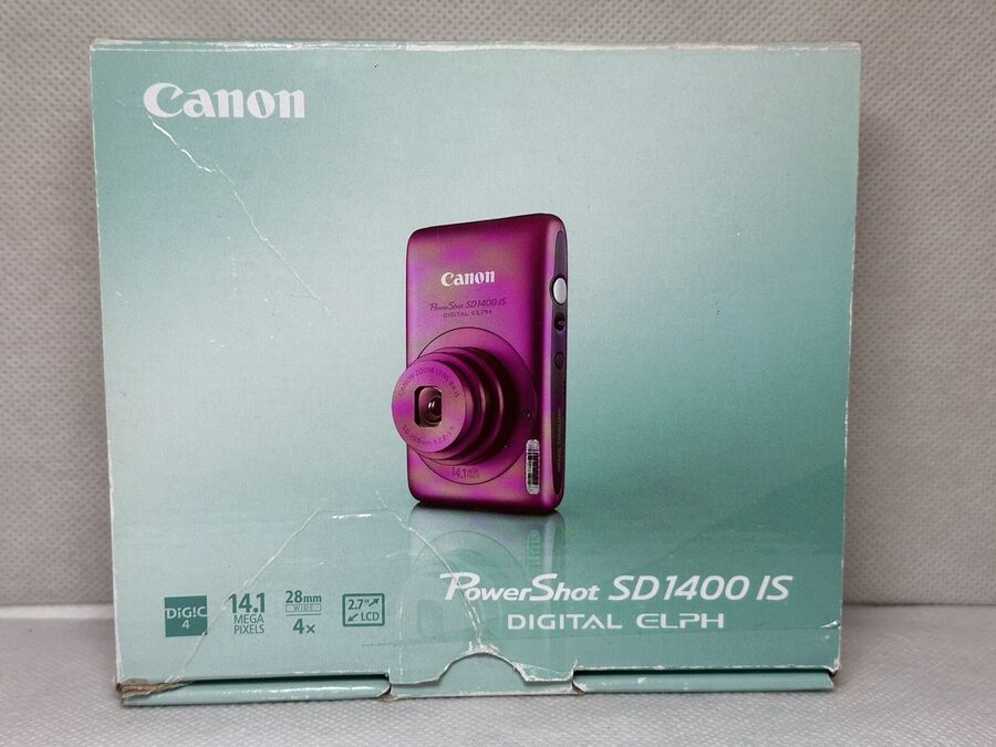 Canon Powershot Sd 1400 Is Digital Elph Camera Pink W Box Charger Tested - Image 2