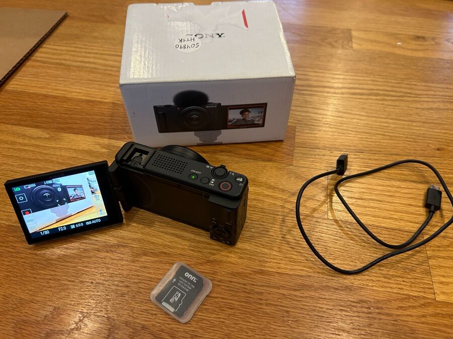Sony Zv-1F Digital Vlog Camera Wide Angle Swivel-Screen W Memory Card - Image 4