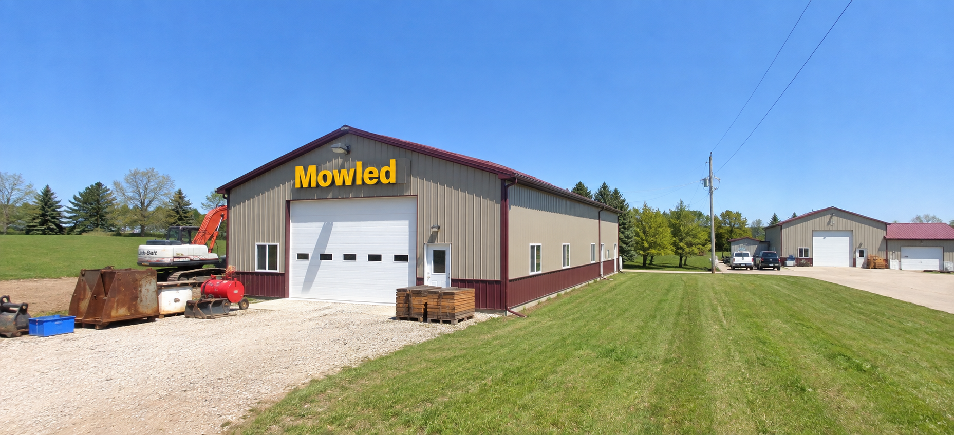 Mowled warehouse building in Rhodes, Iowa